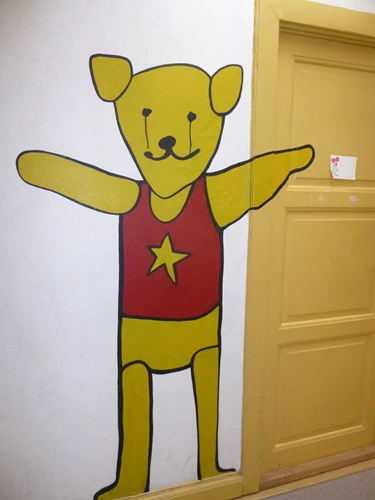 Restaureringen af Lautrops Bamse på 4. sal.